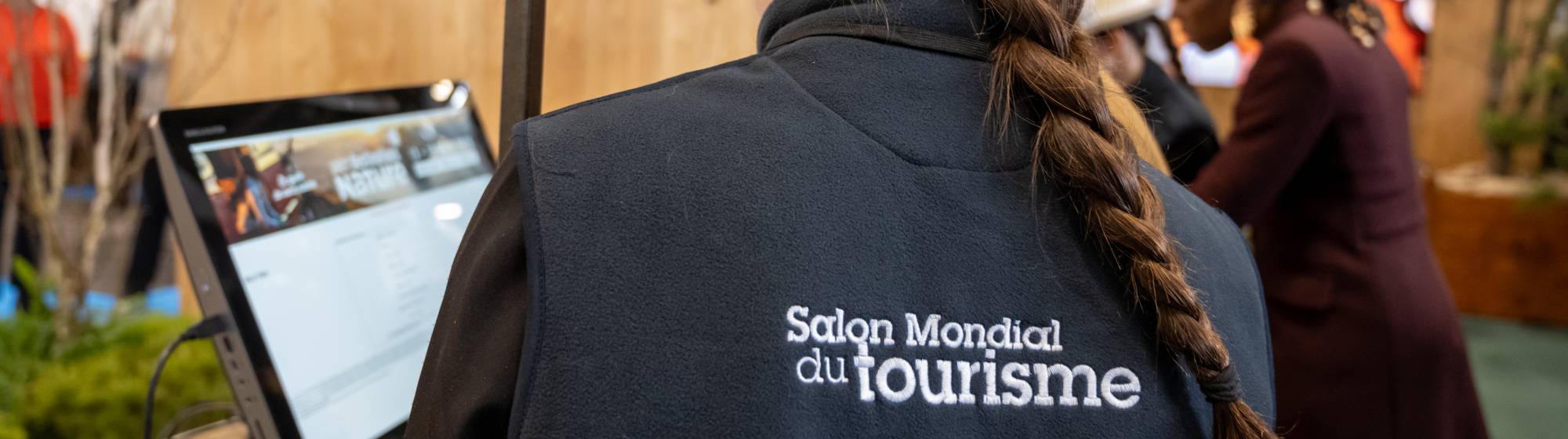 l'accueil du salon avec les hôtesses