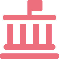 picto d'un monument avec drapeau