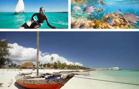 Photo montage de la Tanzanie basée sur des activités aquatiques