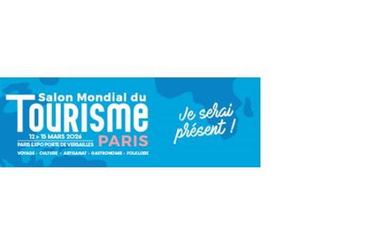Encart en 600-140 à destination des exposants afin qu'ils annoncent leur venue sur le Salon Mondial du Tourisme à Paris.
