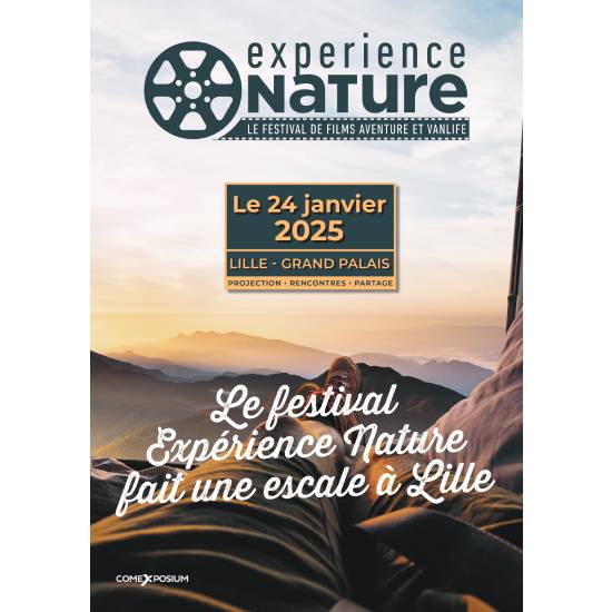 Affiche du festival Expérience Nature 2025 spéciale escale à Lille.