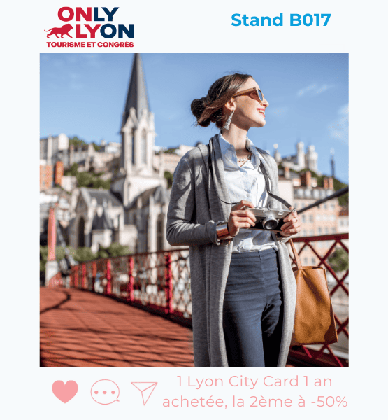 Offre spéciale Salon du Tourisme de Lyon : 1 Lyon City Card 1 an achetée, la 2ème à -50%. 