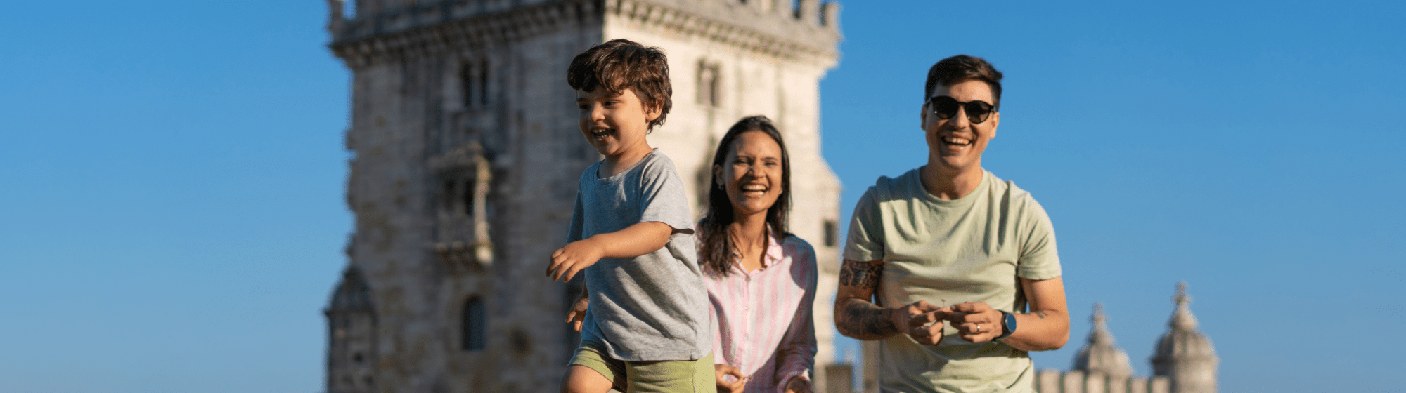 Visite d'un château en famille
