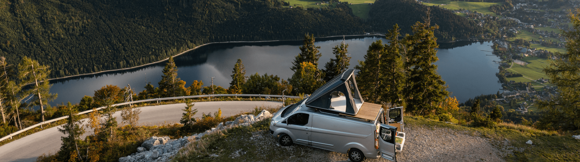 Vue aérienne camping car