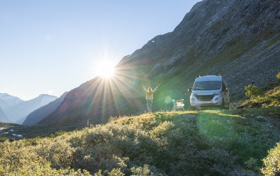 Van à la montagne, en pleine nature.