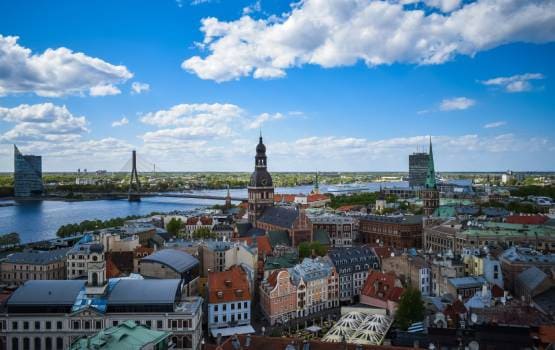 Vue panoramique d'une ville européenne