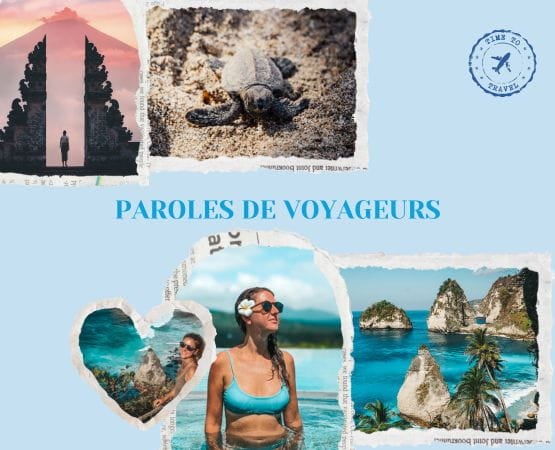 montage photo d'une voyageuse au bali